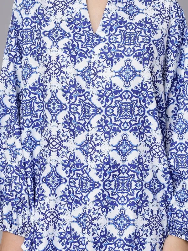 Buy Majolica Print Oversized Two-Piece Set One Size Blue at Best Price