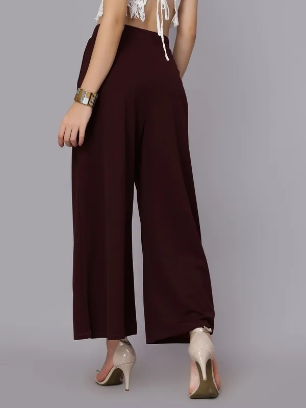 Buy Front Overlap Slit Pants M Wine at Best Price