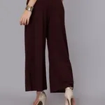 Buy Front Overlap Slit Pants M Wine at Best Price