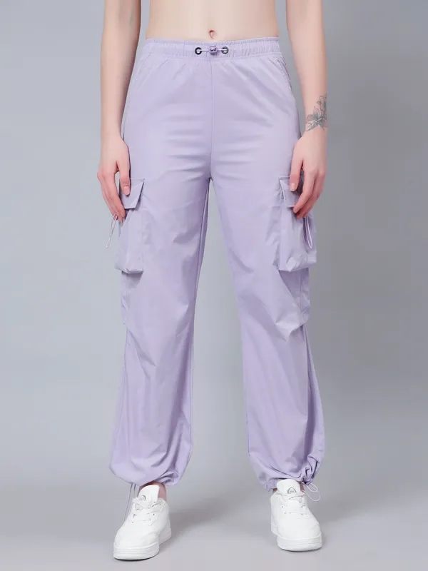 Casual Cargo Jogger Pants S Lavender