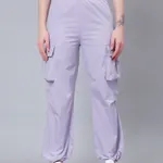 Casual Cargo Jogger Pants S Lavender