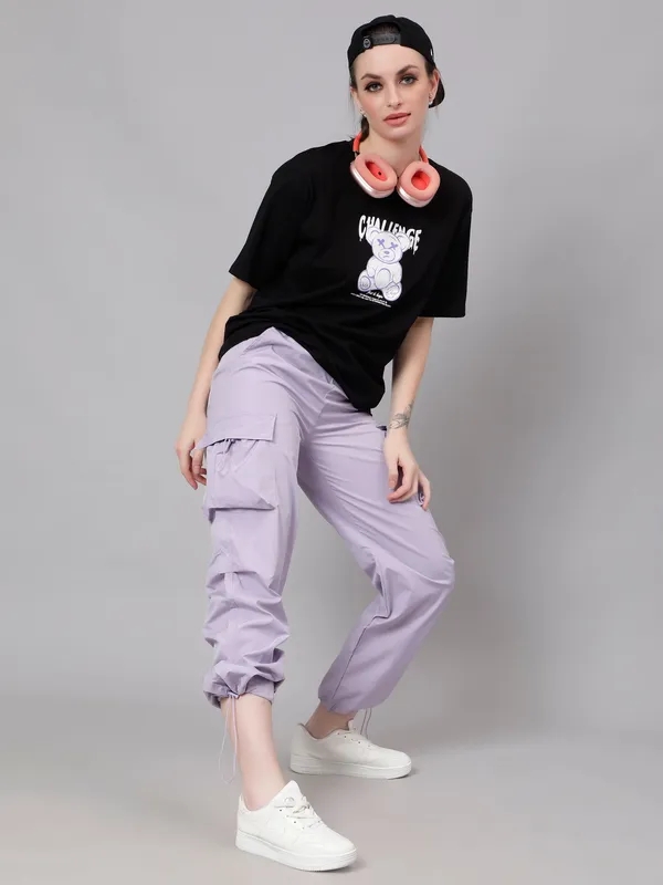 Buy Casual Cargo Jogger Pants S Lavender at Best Price