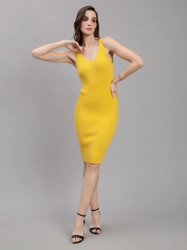 Buy Knitted Two Piece Dress Set One Size Yellow