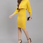 Shop for Knitted Two Piece Dress Set One Size Yellow Online