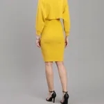 Order Knitted Two Piece Dress Set One Size Yellow Online