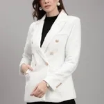 Classic Tweed Blazer One Size White