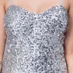 Sexy Sequined Short Dress One Size Silver
