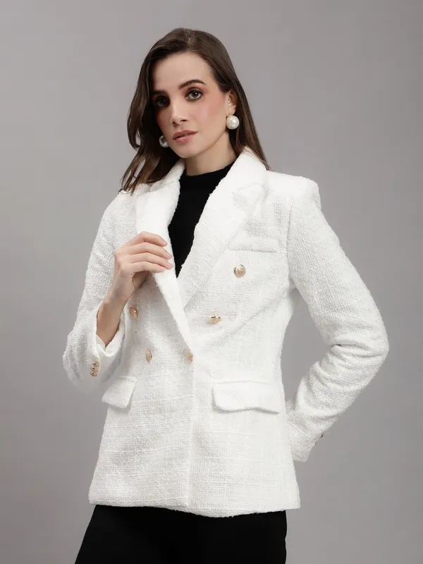 Order Classic Tweed Blazer One Size White Online