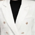 Shop for Classic Tweed Blazer One Size White Online