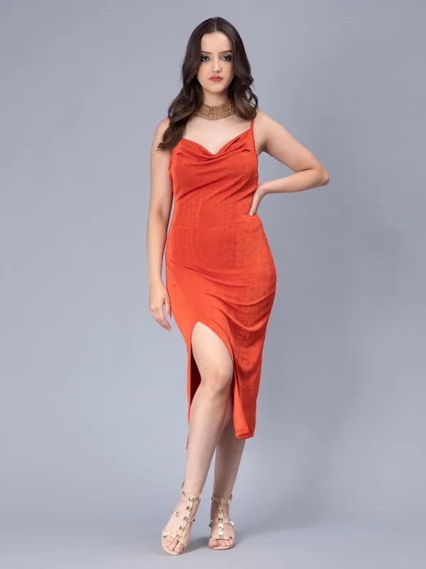 Buy Stylish Sexy Backless Sheath Dress  S Rust Online