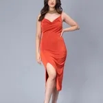 Buy Stylish Sexy Backless Sheath Dress  S Rust Online