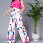 Ruffle Cami And Abstract Print Pants Set M Multi