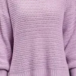 Buy Warm Knitted Pullover  One Size Lavender at Best Price