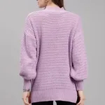 Buy Warm Knitted Pullover  One Size Lavender Online