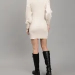 Knitted Sweater Dress One Size Off-White