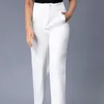 Buy No Waist Band Pants S White Online