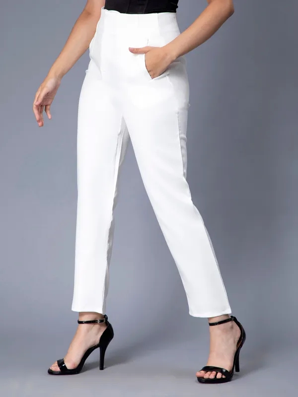 Buy No Waist Band Pants S White