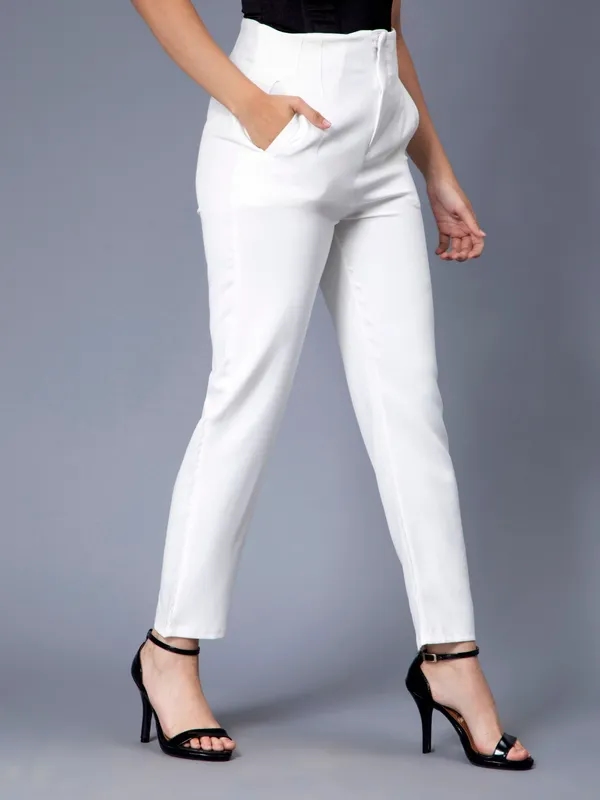 No Waist Band Pants S White