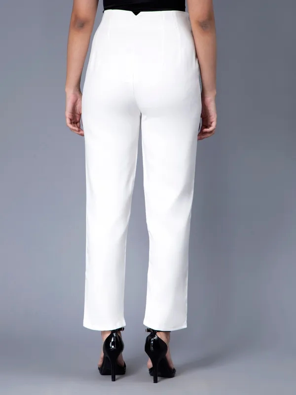 Buy Stylish No Waist Band Pants S White Online