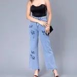 Order Butterfly Print Jeans S Blue Stone Online