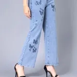 Shop for Butterfly Print Jeans S Blue Stone Online