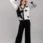 Star Knit Two Piece Set One Size Black