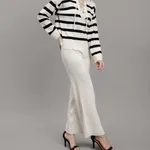 Buy Striped Knitted Two Piece Set One Size Off-White