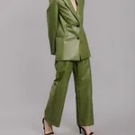 Buy Faux Leather Formal Two Piece Set M Green Online