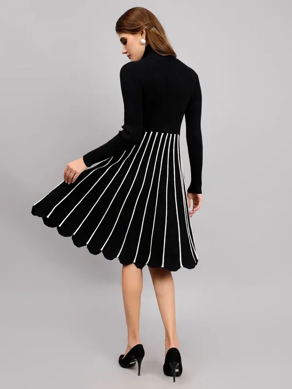 Shop for Elegant Winter Scallop Dress One Size Black Online