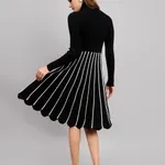 Shop for Elegant Winter Scallop Dress One Size Black Online