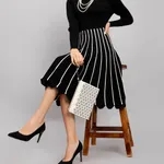 Buy Elegant Winter Scallop Dress One Size Black