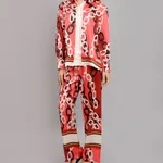 Chain Print Two-Piece Set S Red
