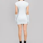 Knitted Bodycon Winter Dress One Size Sky Blue