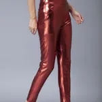 Metallic Slim Fit Pant One Size Red