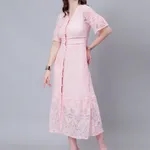 Shop for Retro Lace Swing Dress XS Pink Online