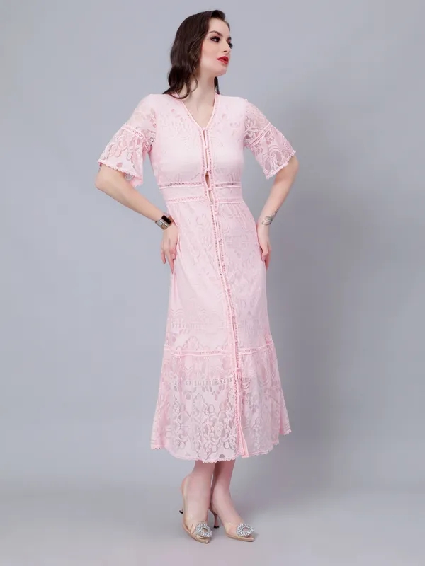 Order Retro Lace Swing Dress XS Pink Online