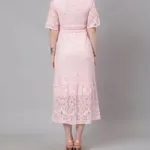 Buy Retro Lace Swing Dress XS Pink Online