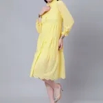 Hollow Hook Chicken Dress S Yellow