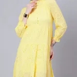 Hollow Hook Chicken Dress S Yellow