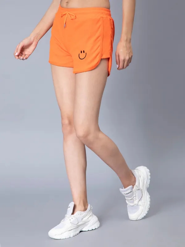 Smiley Rib Lounge Shorts One Size Orange