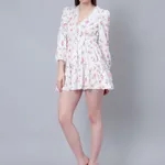 Ditsy Floral Print Mini Dress S White