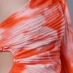 Buy One-Shoulder Pleated Maxi Dress One Size Orange at Best Price