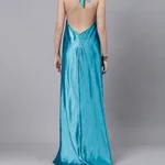 Elegant Flowy Maxi Dress One Size Blue