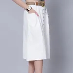 Buy Classic Cotton Midi Skirt S White