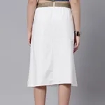 Buy Classic Cotton Midi Skirt S White at Best Price