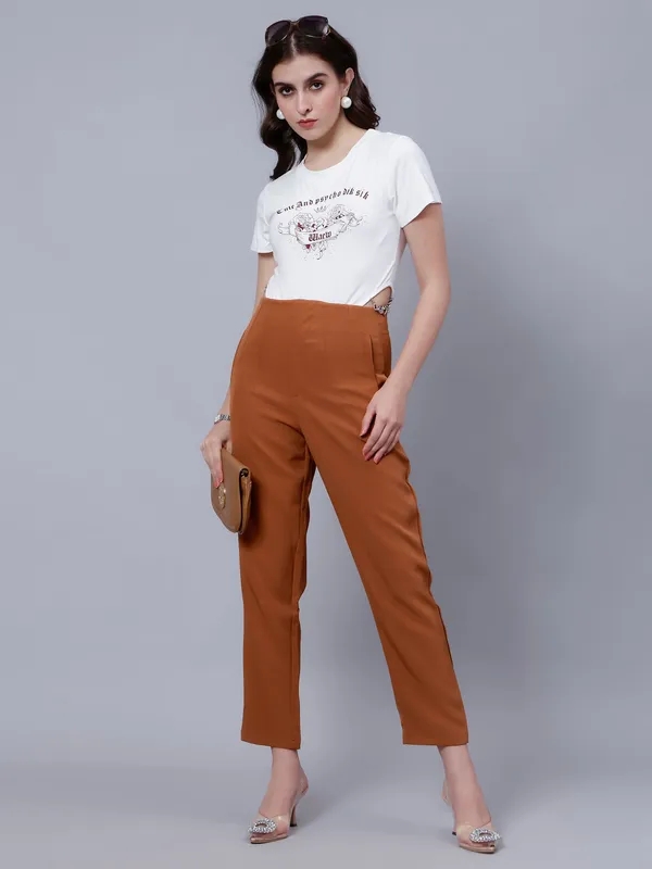 Buy No Waist Band Pant XS Brown Online