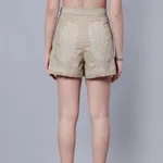 Buy Embroidered Exquisite Pattern Shorts XS Beige at Best Price