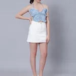 Buy Butterfly Halter Crop Top  One Size Light Blue at Best Price