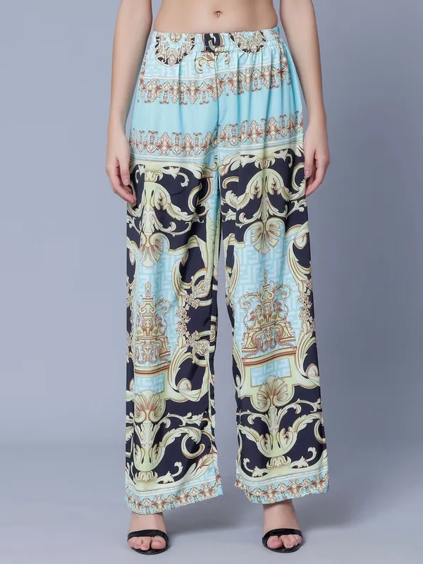 Vintage Printed Two-Piece Set One Size Blue
