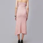 Buy Cable Knitted Midi Dress One Size Pink Online